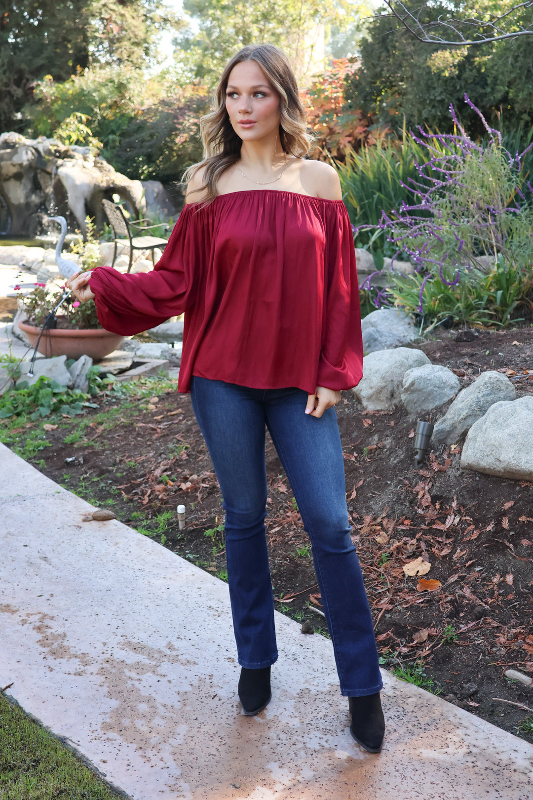 Forever Mine Top in Wine - ShopSpoiled