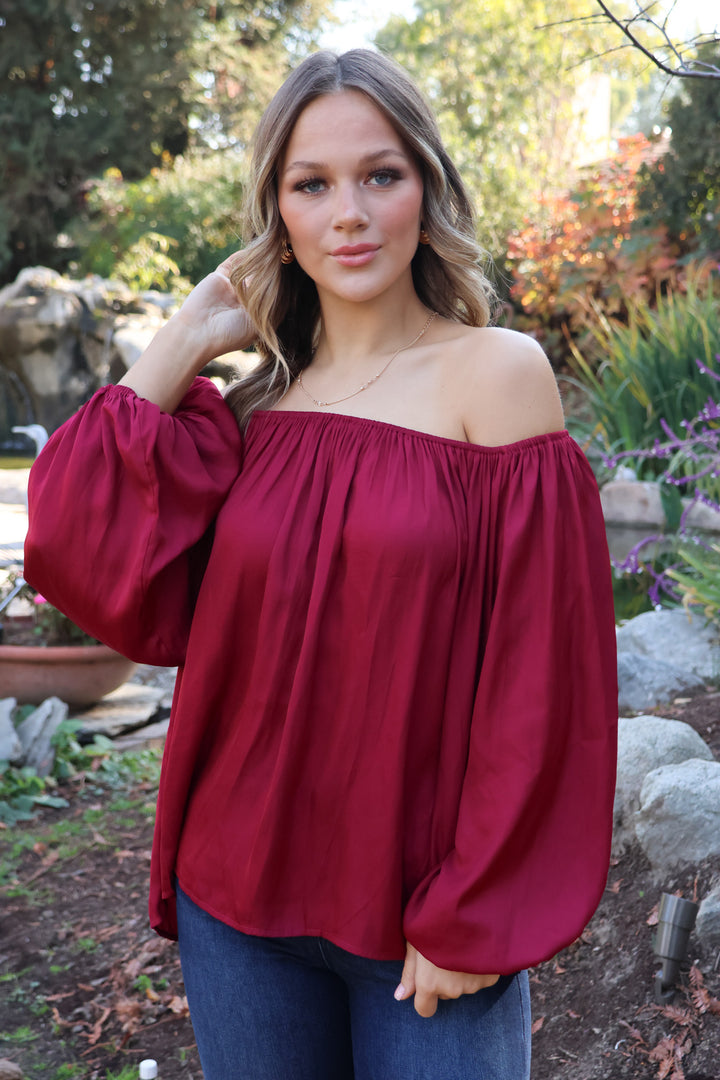 Forever Mine Top in Wine - ShopSpoiled