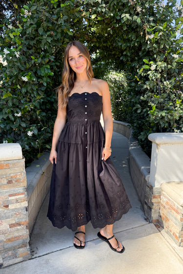 Miley Midi Dress in Black - ShopSpoiled