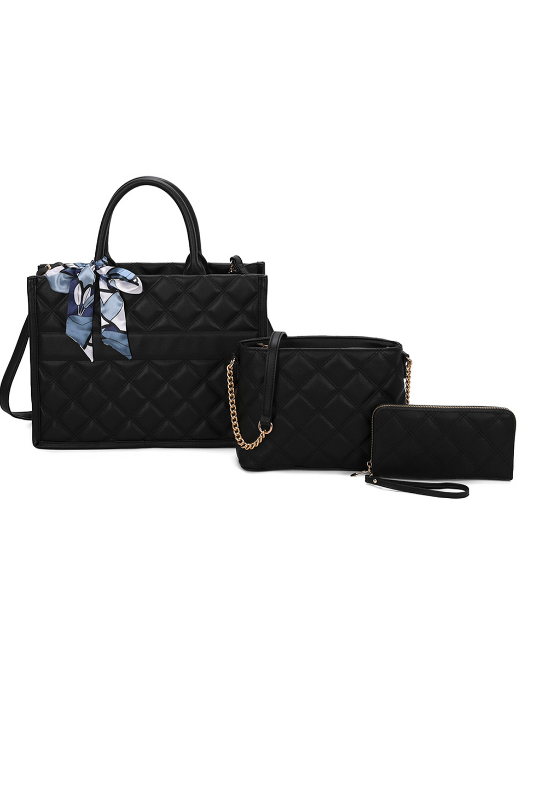 Out And About Purse Set In Black - ShopSpoiled