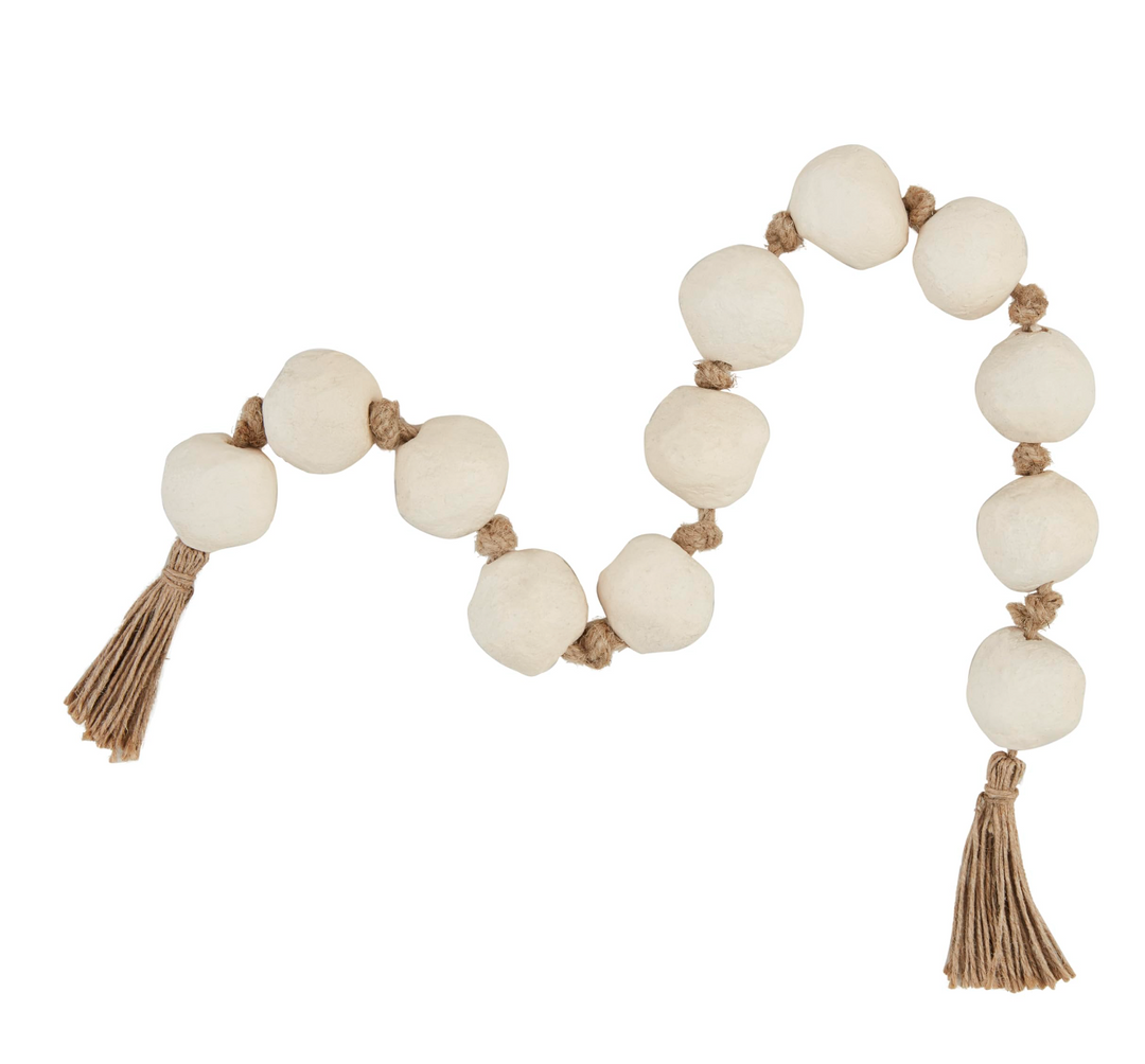 White Paper Mache Beads - ShopSpoiled