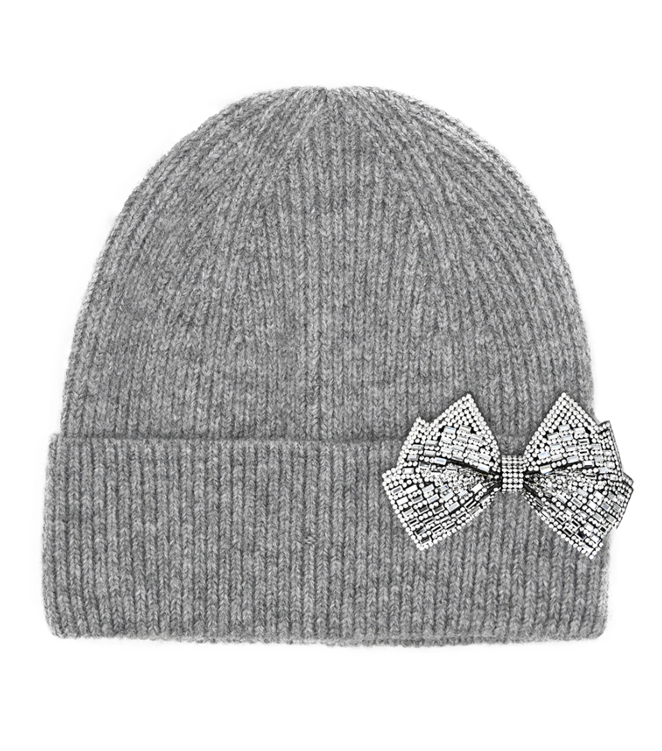 CC Glitter Bow Beanie - ShopSpoiled