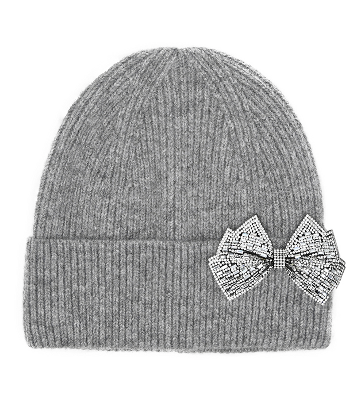 CC Glitter Bow Beanie - ShopSpoiled