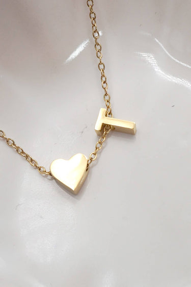 Heart Initial Necklace - ShopSpoiled