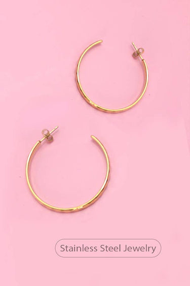 Hammered Medium Hoops - ShopSpoiled