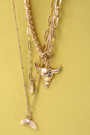 Bull Horn Necklace - ShopSpoiled