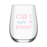 Mahjong Stemless Wine Glass "Can I Use a Joker?" - Single - ShopSpoiled