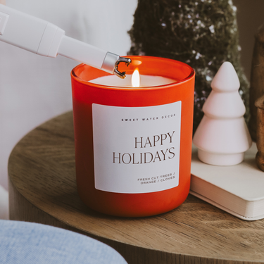 Happy Holidays 15 oz Soy Candle - ShopSpoiled