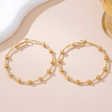Classic Gold Ball Hoop Earrings - ShopSpoiled