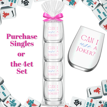 Mahjong Stemless Wine Glass "Can I Use a Joker?" - Single - ShopSpoiled