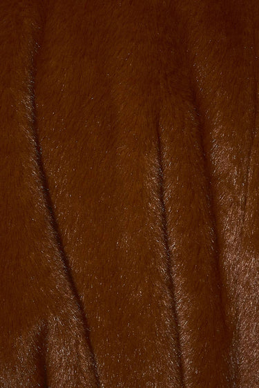 Collared Plush Faux Fur Long Coat - ShopSpoiled
