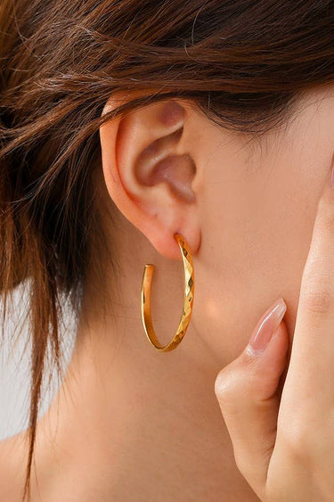 Hammered Medium Hoops - ShopSpoiled