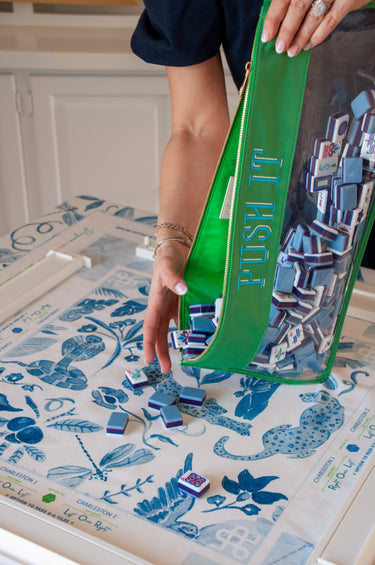 Blue Instructional Mahjong Tablecloth - ShopSpoiled