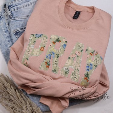 Peach Pray Christian Faith Sweatshirt - ShopSpoiled