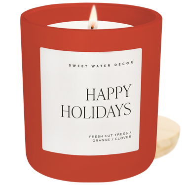 Happy Holidays 15 oz Soy Candle - ShopSpoiled
