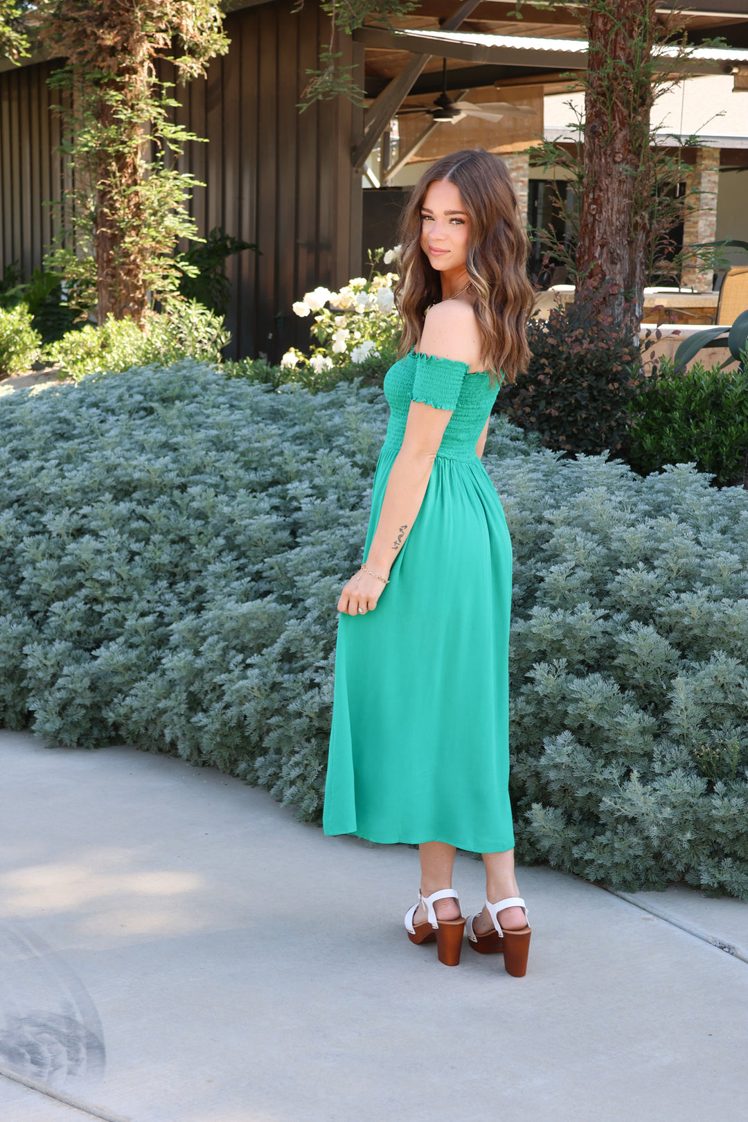 Garden Glamour Dress in Green - ShopSpoiled
