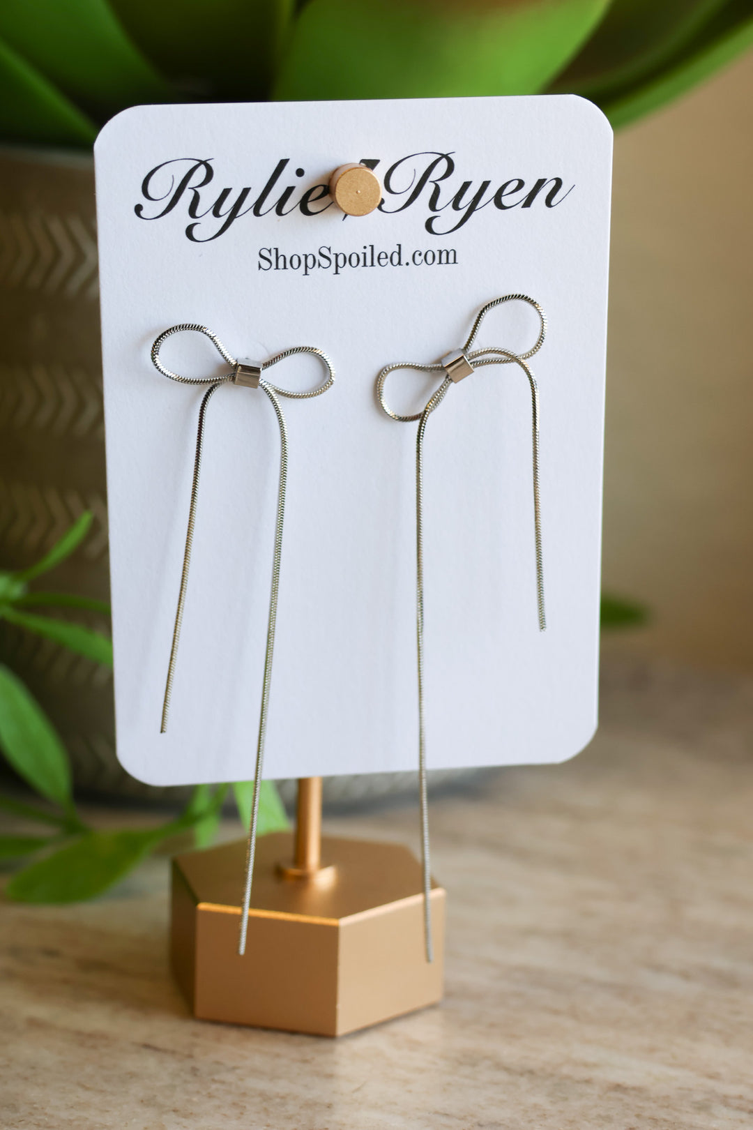Simple Bow Earrings in Silver - ShopSpoiled