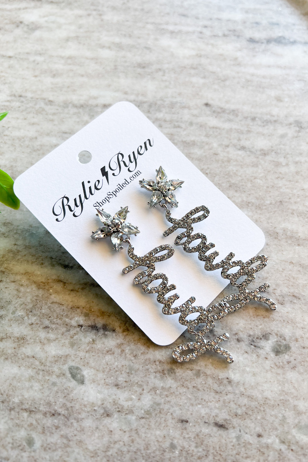 Rhinestone Howdy Earrings - ShopSpoiled