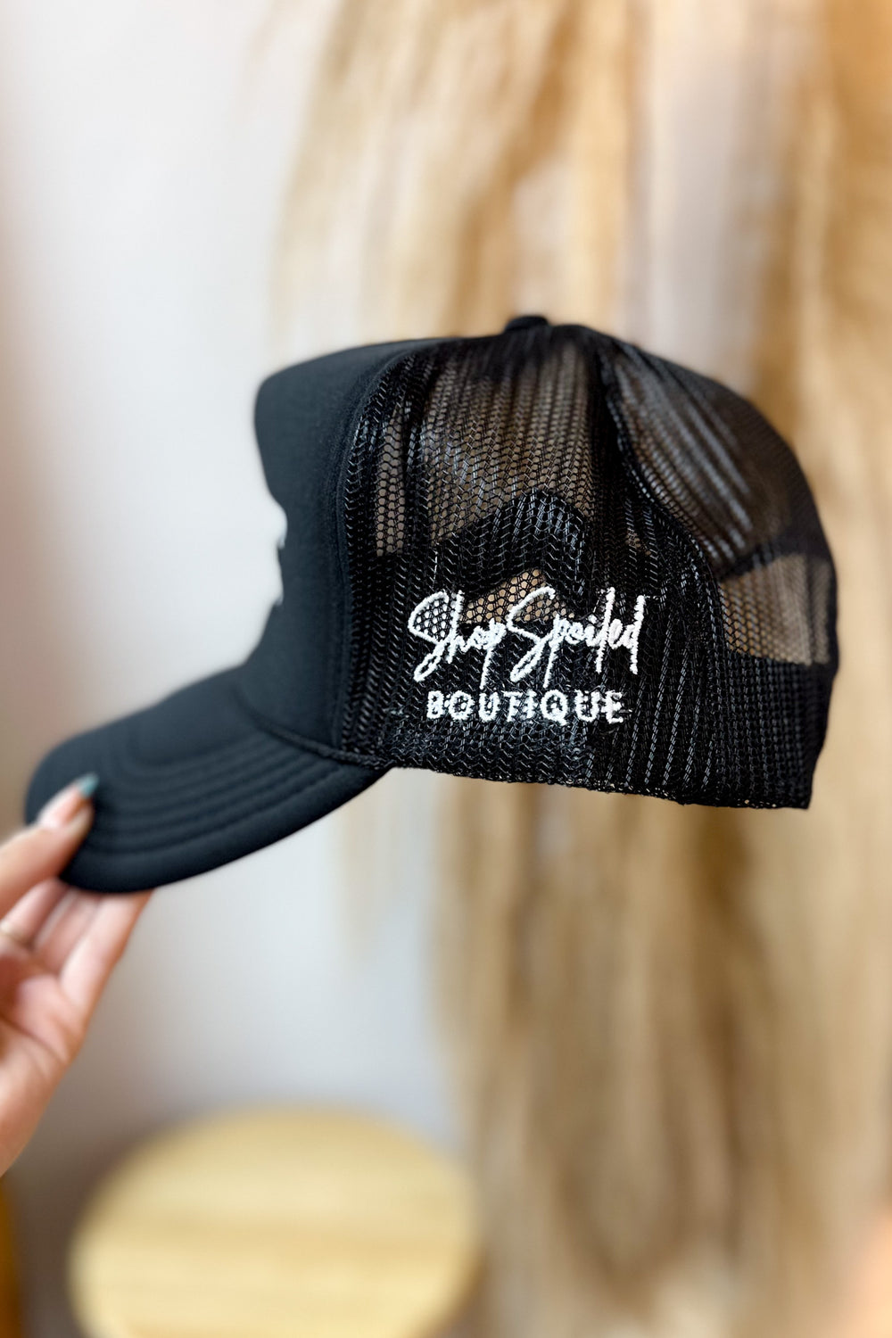 Put it on my Husbands Tab Trucker Hat - ShopSpoiled