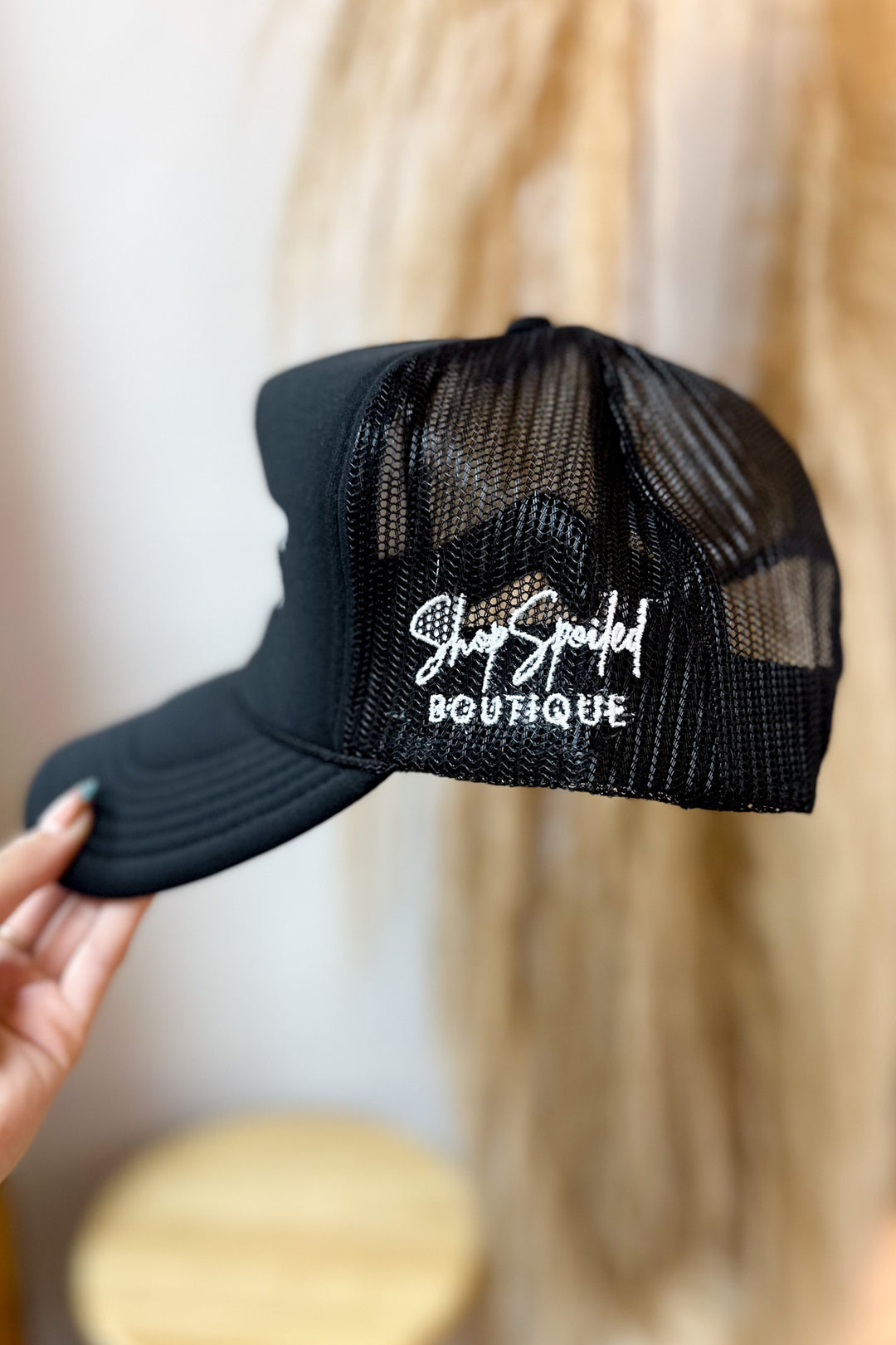 Put it on my Husbands Tab Trucker Hat - ShopSpoiled