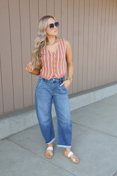 The Beachside Button Vest - ShopSpoiled