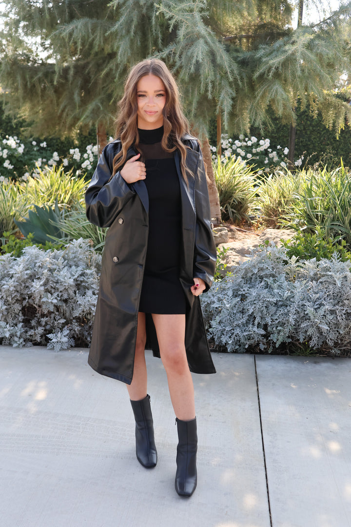 Truth Or Dare Leather Trench Coat - ShopSpoiled