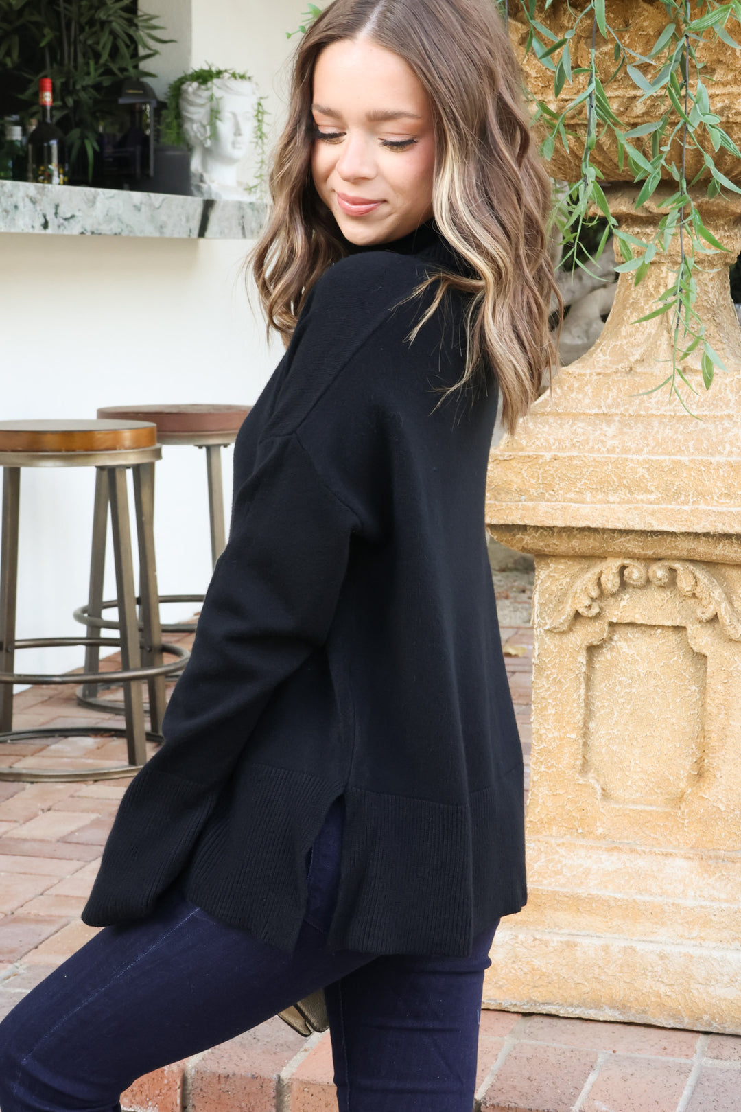 Comfy Moment Sweater in Black - ShopSpoiled