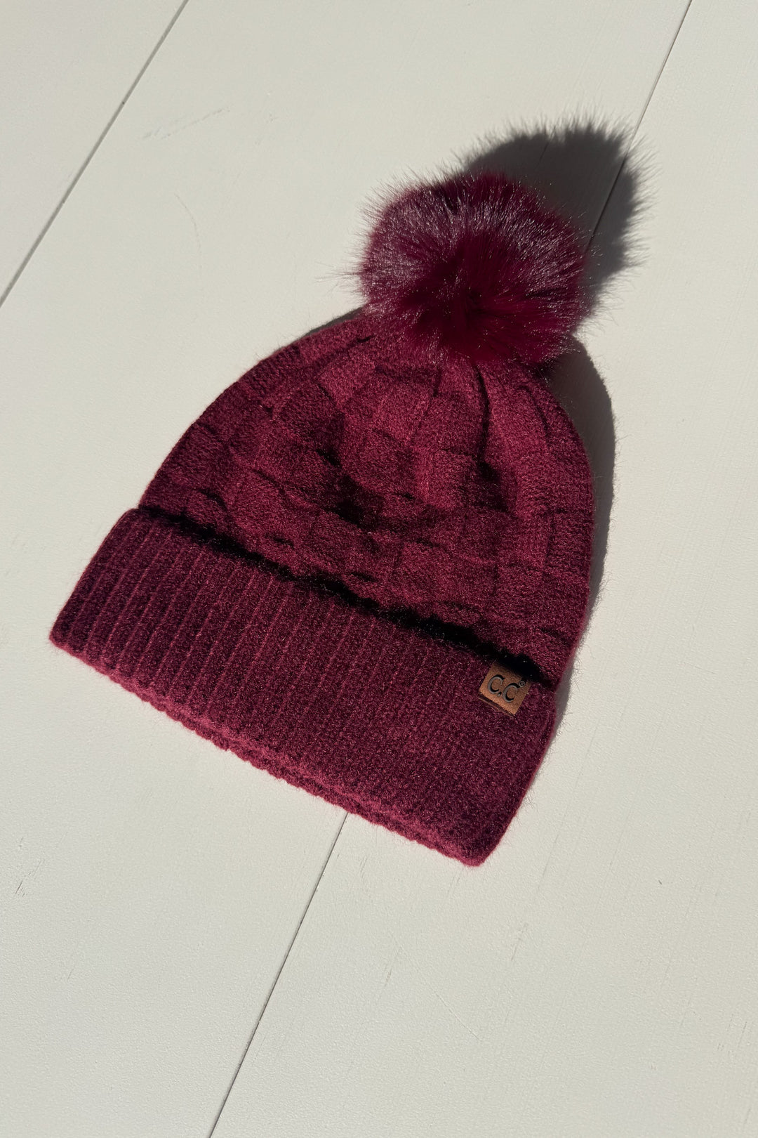 CC Checkered Pom Beanie - ShopSpoiled