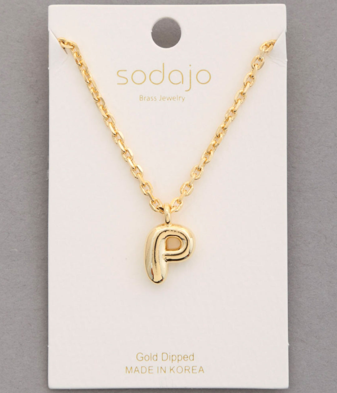 Balloon Initial Necklace In Gold - ShopSpoiled