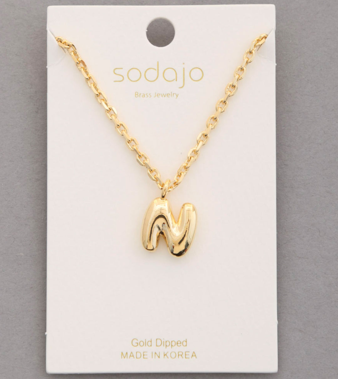 Balloon Initial Necklace In Gold - ShopSpoiled