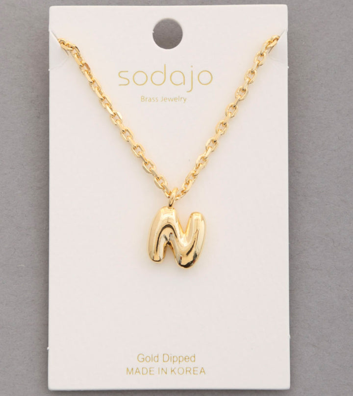 Balloon Initial Necklace In Gold - ShopSpoiled