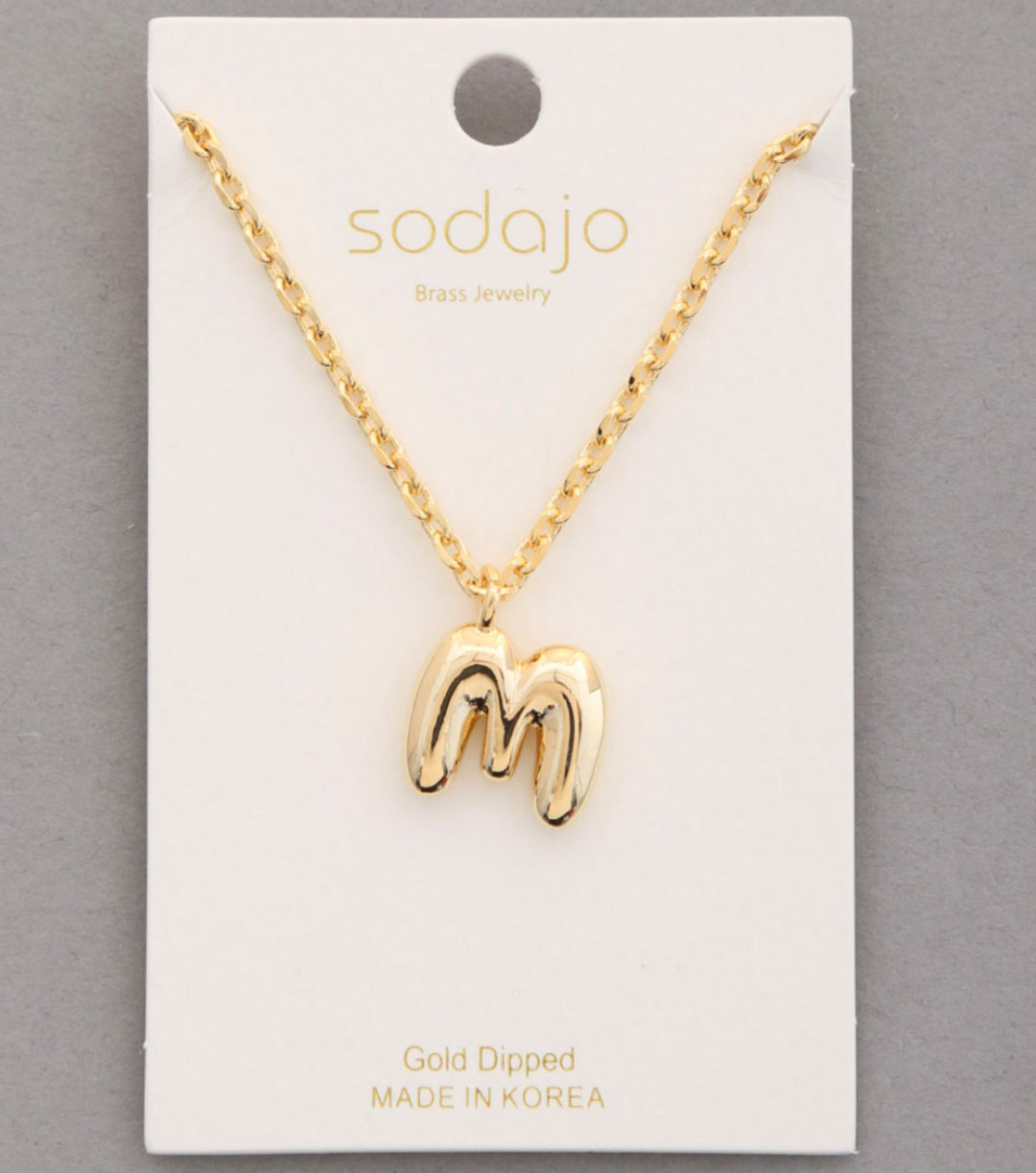 Balloon Initial Necklace In Gold - ShopSpoiled