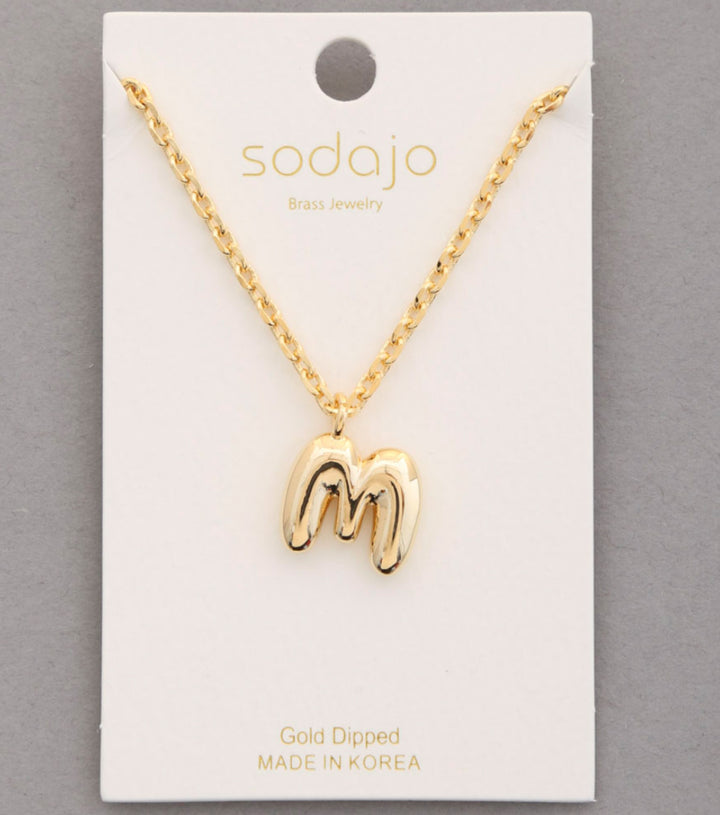 Balloon Initial Necklace In Gold - ShopSpoiled