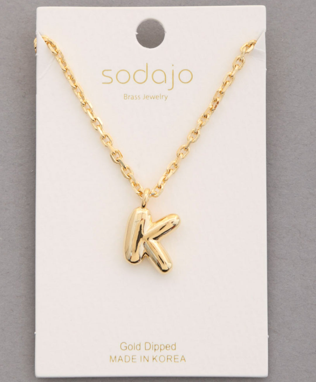 Balloon Initial Necklace In Gold - ShopSpoiled