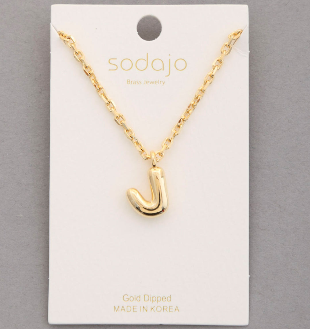 Balloon Initial Necklace In Gold - ShopSpoiled