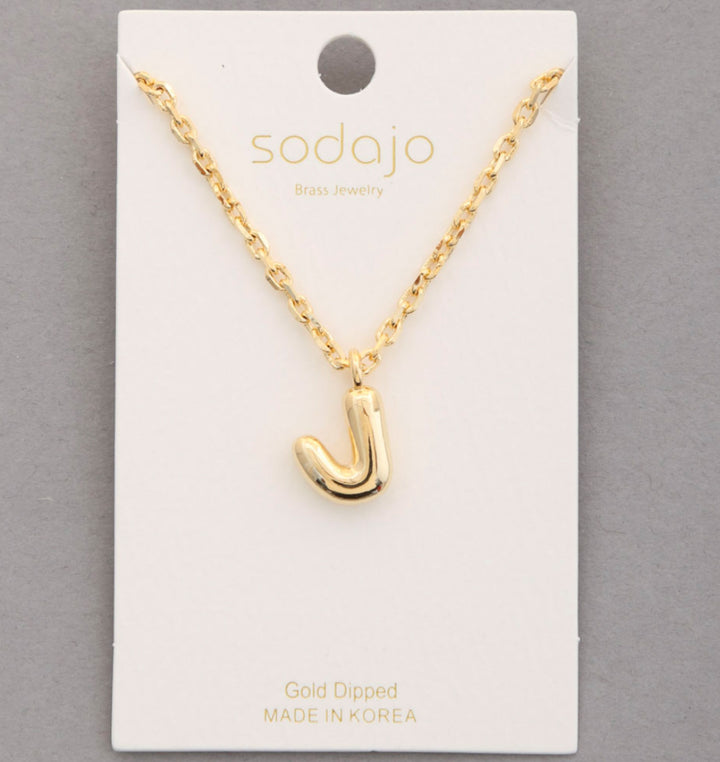 Balloon Initial Necklace In Gold - ShopSpoiled