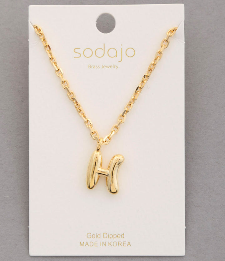 Balloon Initial Necklace In Gold - ShopSpoiled