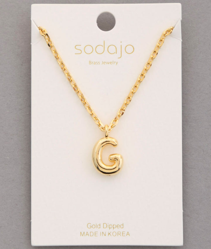 Balloon Initial Necklace In Gold - ShopSpoiled