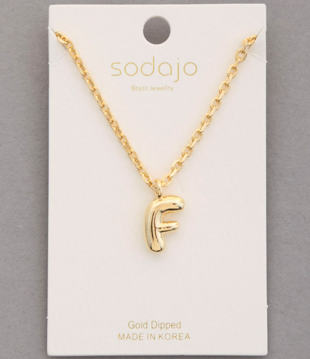 Balloon Initial Necklace In Gold - ShopSpoiled