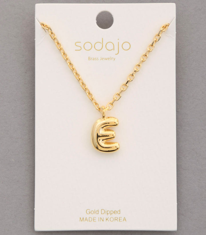 Balloon Initial Necklace In Gold - ShopSpoiled