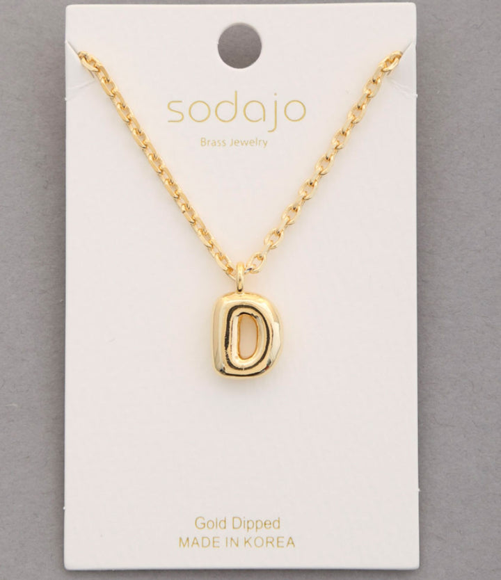 Balloon Initial Necklace In Gold - ShopSpoiled