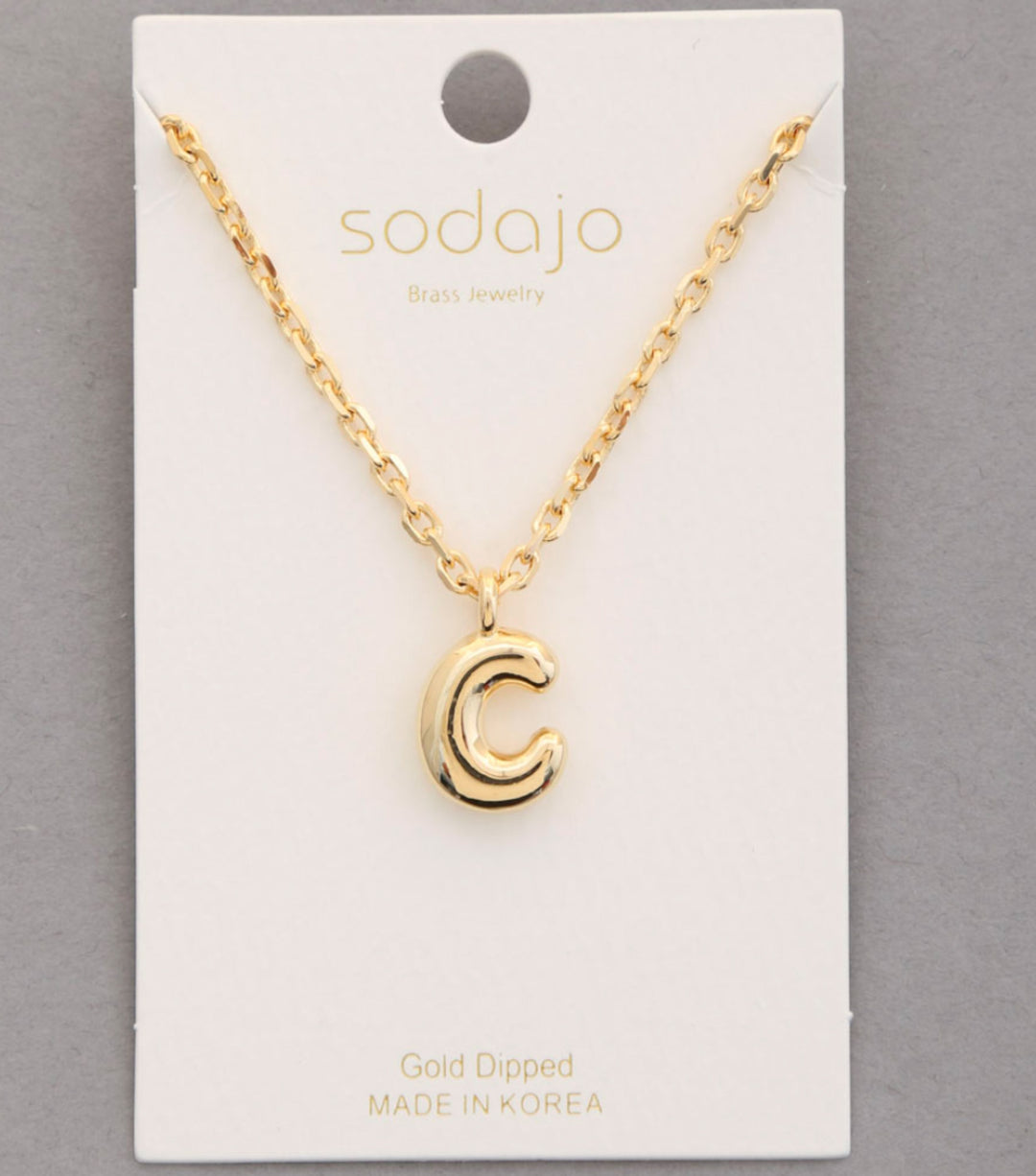 Balloon Initial Necklace In Gold - ShopSpoiled