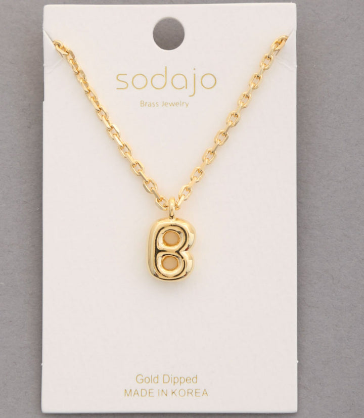 Balloon Initial Necklace In Gold - ShopSpoiled