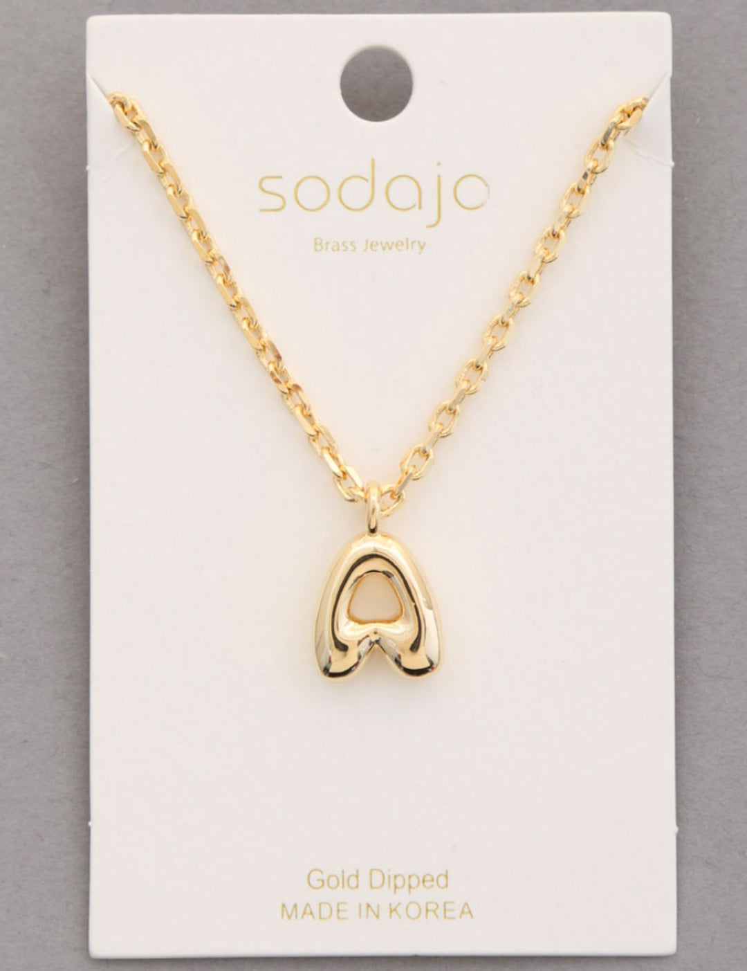 Balloon Initial Necklace In Gold - ShopSpoiled