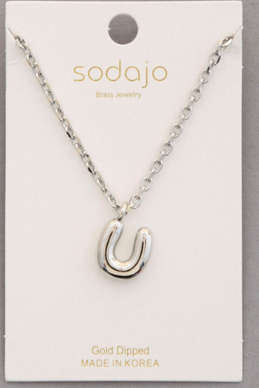 Balloon Initial Necklace In Silver - ShopSpoiled