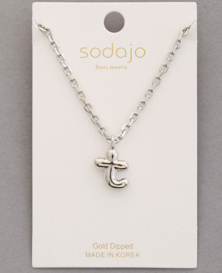 Balloon Initial Necklace In Silver - ShopSpoiled