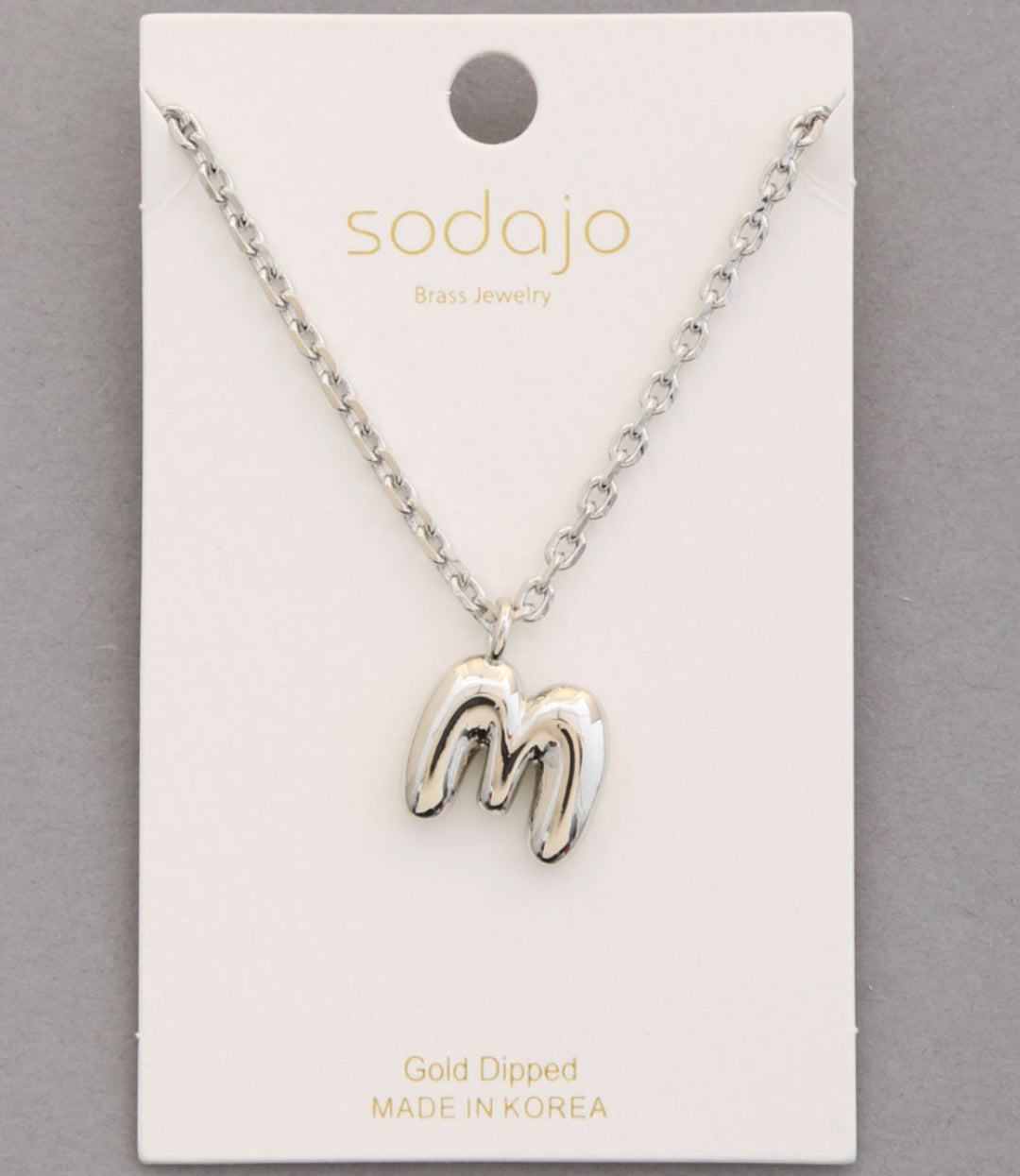 Balloon Initial Necklace In Silver - ShopSpoiled