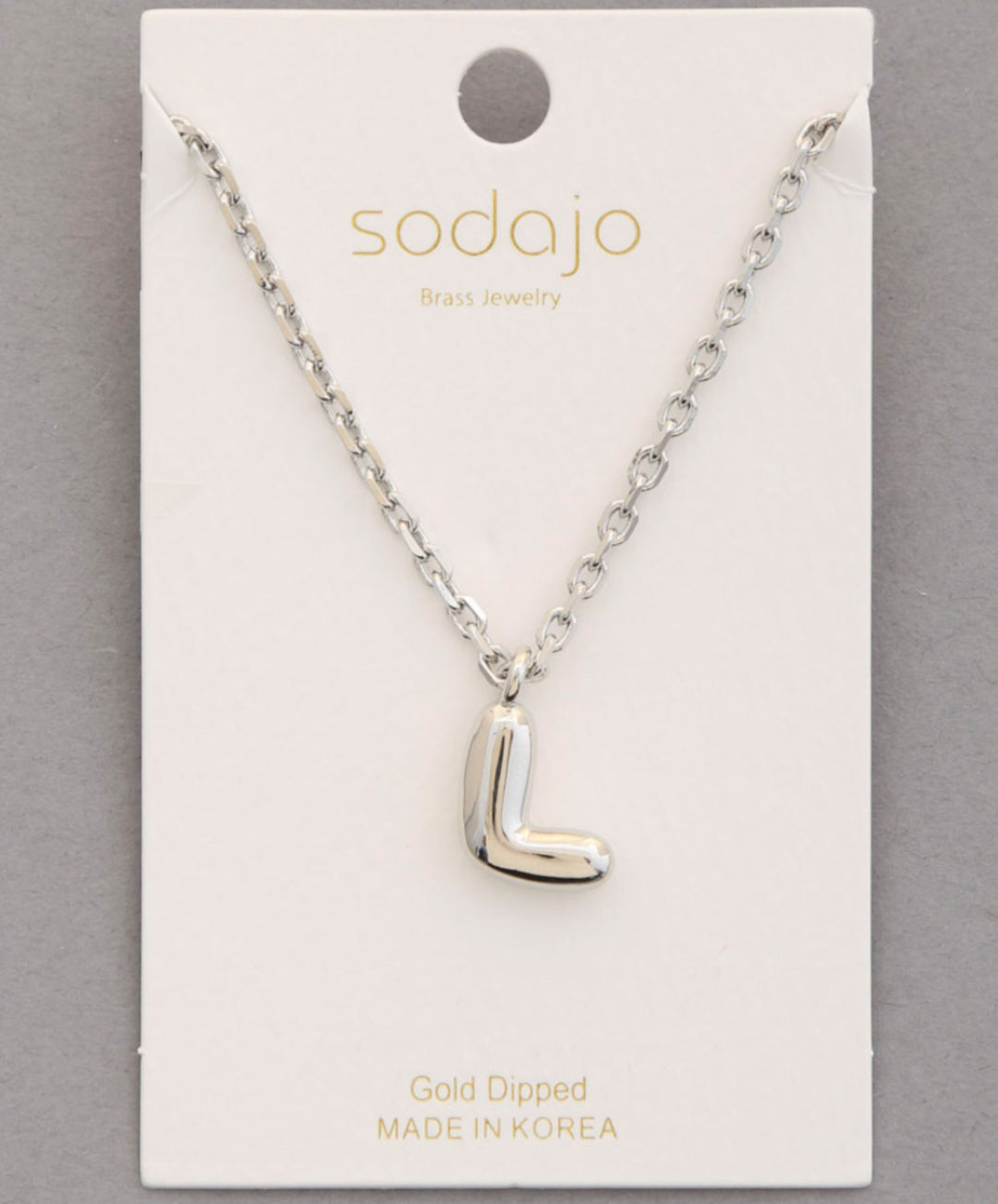 Balloon Initial Necklace In Silver - ShopSpoiled