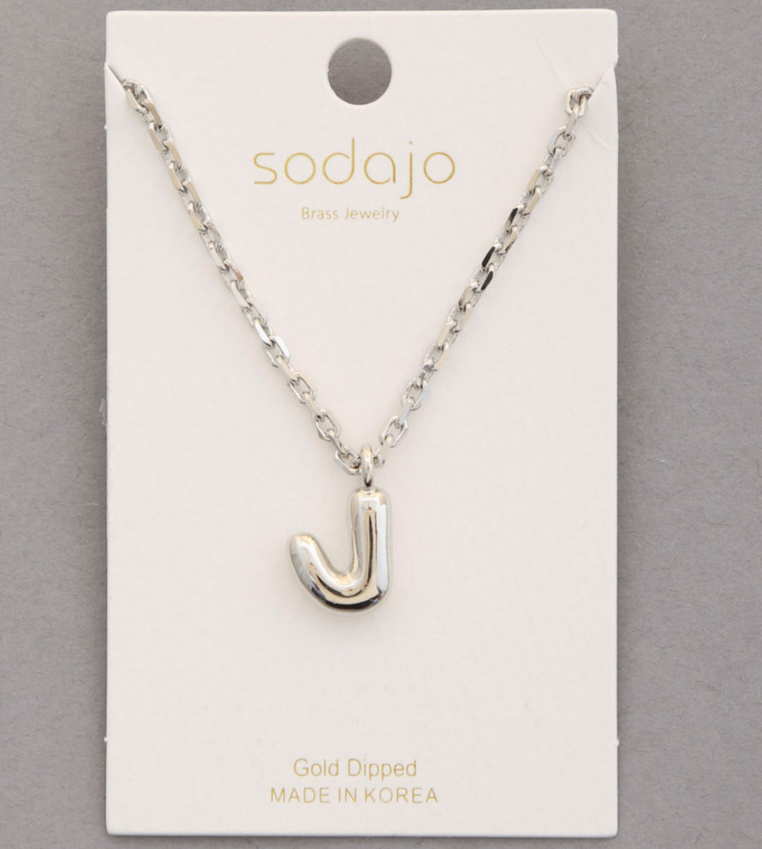 Balloon Initial Necklace In Silver - ShopSpoiled