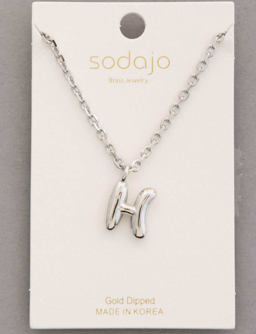 Balloon Initial Necklace In Silver - ShopSpoiled